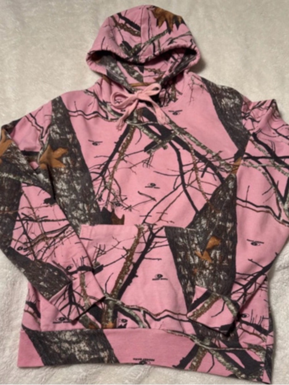 Pink mossy oak camo hoodie size S